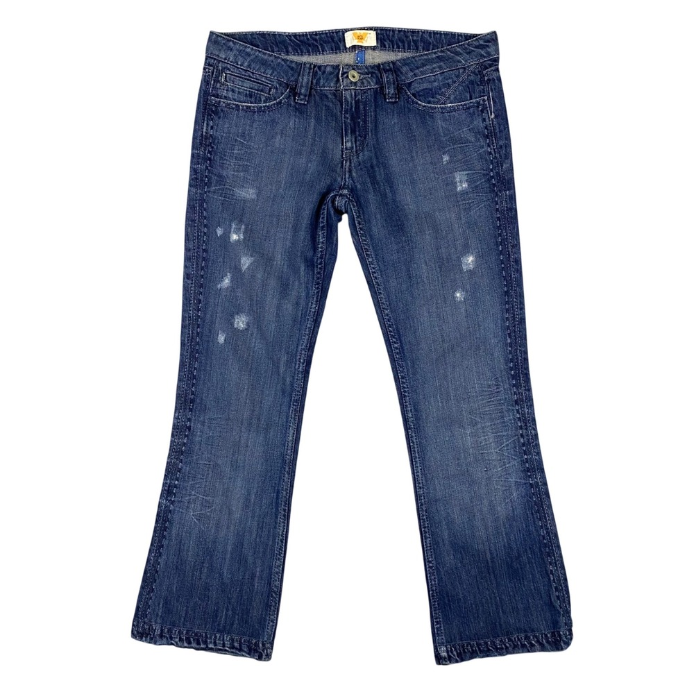 Antik Denim Embellished Rhinestone Bootcut Jeans Womens 29 Blue Low Rise Western